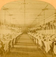 Dining Hall, Grand Union Hotel, Saratoga, Largest Dining Hall in the World 1882. Creator: BW Kilburn
