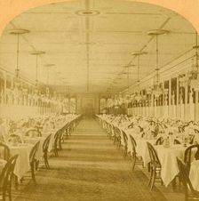 Dining Hall, Grand Union Hotel, Saratoga, Largest Dining Hall in the World 1882. Creator: BW Kilburn