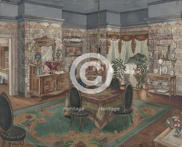 Dining Room, 1935/1942. Creator: Perkins Harnly.