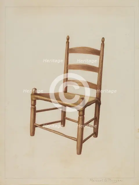 Dining Room Chair, c. 1938. Creator: Manuel G. Runyan.