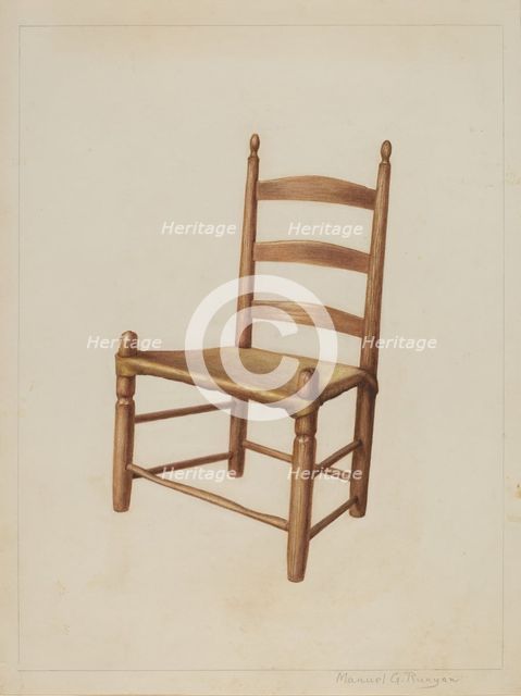 Dining Room Chair, c. 1938. Creator: Manuel G. Runyan.