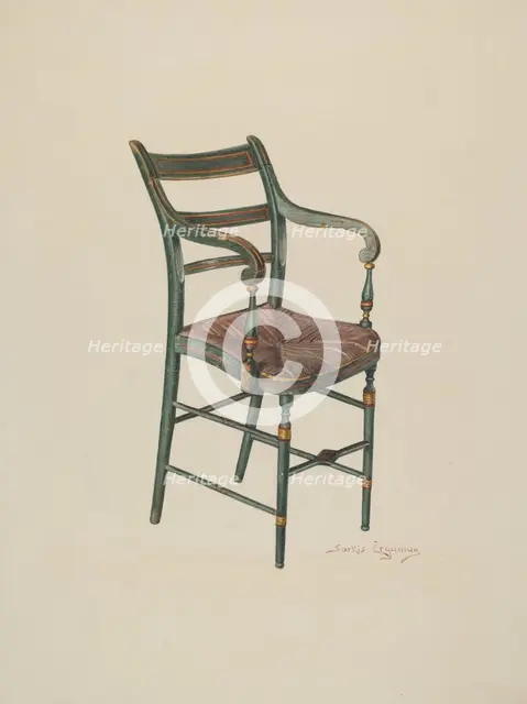 Dining Room Chair, c. 1940. Creator: Sarkis Erganian.