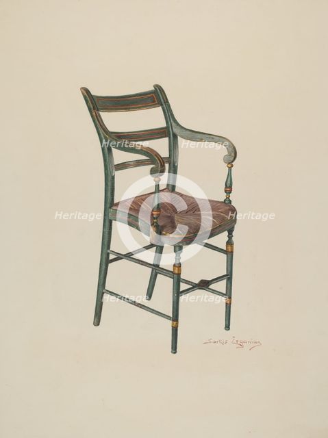 Dining Room Chair, c. 1940. Creator: Sarkis Erganian.