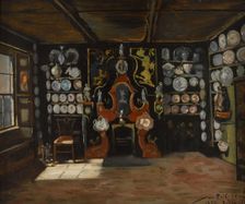Dining room at Hauteville II, Juliette Drouet's house in Guernsey, 1883. Creator: Edmond de Palezieux