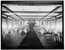 Dining room at the Frontenac, Round Island, N.Y., between 1890 and 1901. Creator: Unknown