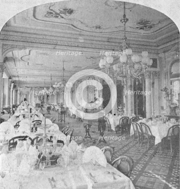 Dining room, Baldwin Hotel, San Francisco, USA, late 19th century.  Artist: Nesemann