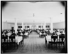 Dining room, Belvedere House, Charlevoix, between 1890 and 1901. Creator: Unknown