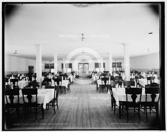 Dining room, Belvedere House, Charlevoix, between 1890 and 1901. Creator: Unknown.