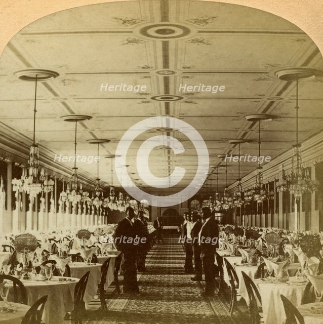 Dining room, Grand Union Hotel, Saratoga, New York, USA.Artist: BW Kilburn