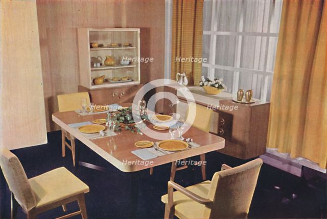 'Dining-room group in bird's eye maple', 1942.  Artist: Unknown.