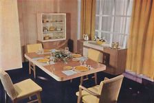 Dining-room group in bird's eye maple 1942