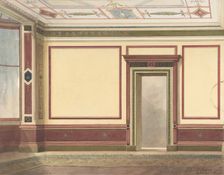 Dining Room Elevation in a Simplified Third Pompeian Style, ca. 1870-90. Creators: John Gregory Crace, John Dibblee Crace