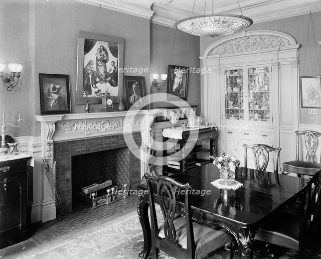 Dining room, four-story townhouse, possibly New York, N.Y., between 1900 and 1905. Creator: William H. Jackson.
