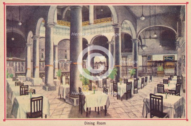 'Dining Room - Hotel Florida - Havana - Cuba', c1910. Artist: Unknown.