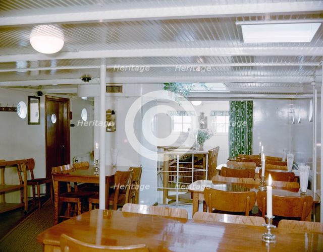 Dining room in the full-rigged ship 'af Chapman', converted into a youth hostel, Stockholm, Sweden. Artist: Göran Algård