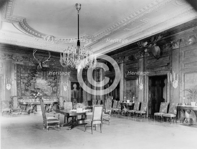 Dining(?) room in the White House, Washington, D.C., between 1889 and 1906. Creator: Frances Benjamin Johnston.