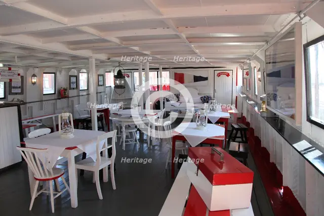 Dining room on board the lightship 'Relandersgrund', Helsinki, Finland, 2011. Creator: Sheldon Marshall.