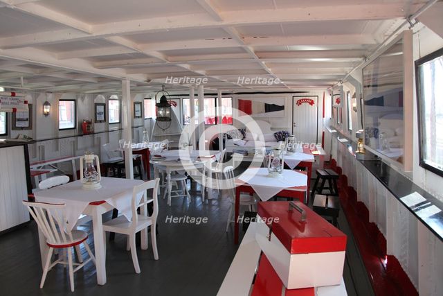 Dining room on board the lightship 'Relandersgrund', Helsinki, Finland, 2011. Creator: Sheldon Marshall.
