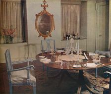 Dining room of the flat designed by Herman Schryver in Grosvenor Square, London, 1936