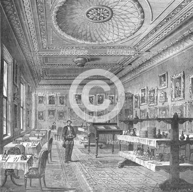 Dining Room of the Garrick Club, 1897. Artist: Unknown.