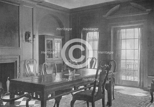 Dining room, looking towards the garden terrace, house of Mrs WK Vanderbilt, New York City, 1924. Artist: Unknown.