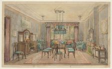 Dining room with green canapé, c.1925. Creator: Monogrammist HK