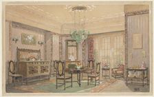 Dining room with matte seats, c.1925. Creator: Monogrammist HK