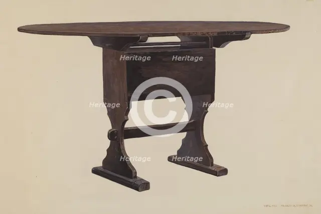 Dining Room Table, c. 1942. Creator: Ernest A Towers Jr.