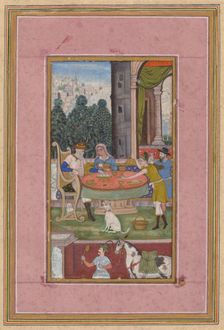 Dining Scene with European Elements, c. 1590. Creator: Unknown