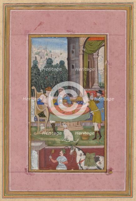 Dining Scene with European Elements, c. 1590. Creator: Unknown.