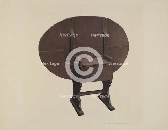 Dining Table, 1935/1942. Creator: William H Edwards.