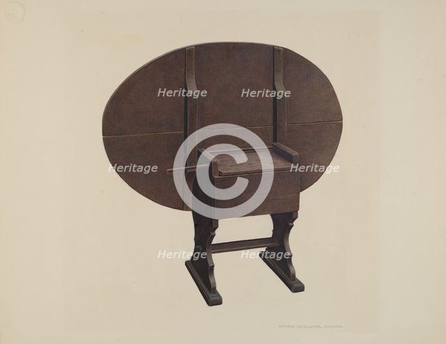 Dining Table, 1935/1942. Creator: William H Edwards.