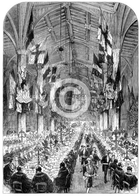 Dinner of the Lord Mayors and Mayors in the Guildhall at York, 1873. Creator: Unknown.