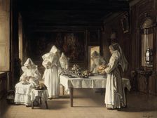 Dinner at the Hospice of Beaune France, late 19th/early 20th century. Artist: Claude Joseph Bail