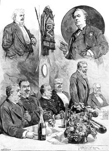 Dinner at the Savage Club to Mr. Toole on his departure to Australia, 1890. Creator: P Naumann