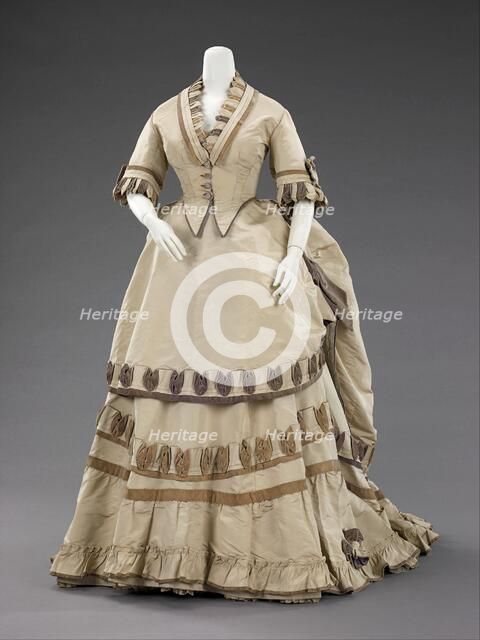 Dinner dress, American, 1870. Creator: Unknown.
