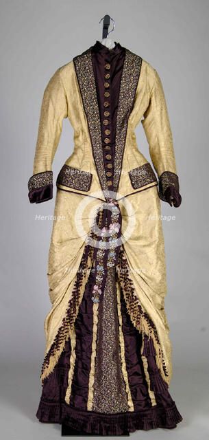 Dinner dress, American, ca. 1877. Creator: Unknown.