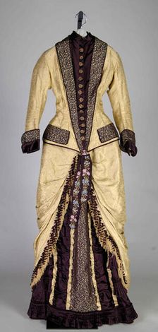 Dinner dress, American, ca. 1877. Creator: Unknown
