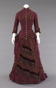 Dinner dress, American, ca. 1880. Creator: Unknown