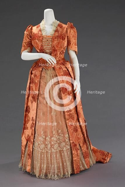 Dinner dress, American, ca. 1886. Creator: Unknown.