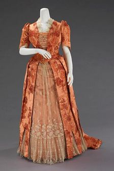 Dinner dress, American, ca. 1886. Creator: Unknown