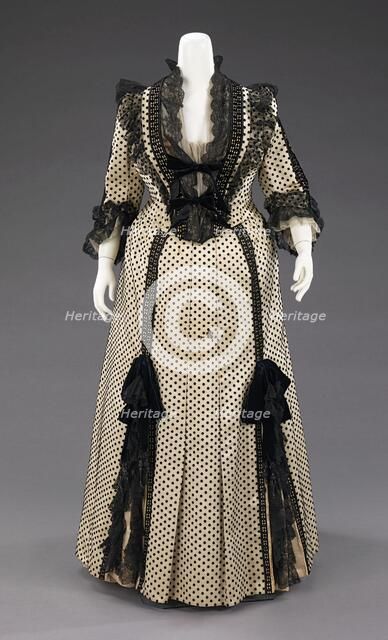 Dinner dress, French, 1880-90. Creators: House of Worth, Charles Frederick Worth.