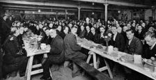 Dinner for the homeless, Church Army House, Westminster, London, 1926-1927