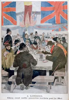 Dinner for the poor in celebration of the coronation of King Edward VII, London, 1902