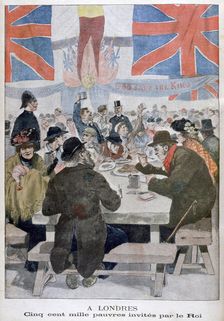 Dinner for the poor in celebration of the coronation of King Edward VII, London, 1902