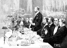 Dinner in aid of a National Leprosy Fund, presided over by the Prince of Wales, 1890. Creator: R. Taylor
