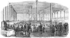 Dinner in the Crystal Palace, in Celebration of the Centenary of the Society of Arts, 1854. Creator: Unknown