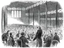 Dinner in the Pavilion, Royal Agricultural Society's Show, Shrewsbury, 1845. Creator: Unknown