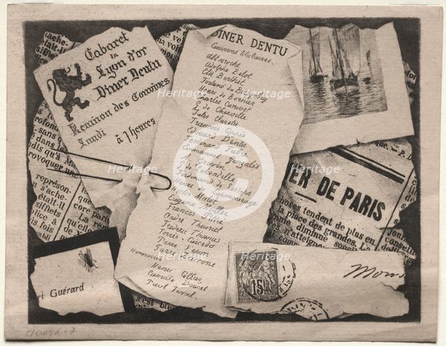 Dinner Invitation, c. 1882. Creator: Henri Charles Guérard (French, 1846-1897).