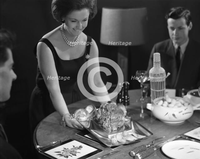 Dinner served, 1964.  Artist: Michael Walters